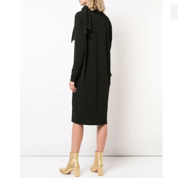 By Malene Birger Gulia Black Long Sleeve Shift Dress 
With Bow Tie Style Neck M - Picture 7 of 12